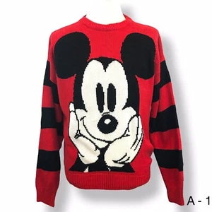 Mickey Mouse Vintage Disney Big Head White Gloves Sweater Size XXL 49” Chest - Picture 1 of 5