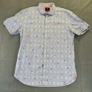 NZA Nueva Zelanda Auckland Arawata Camisa Botón Para Hombres XL Flores Manga Corta AOP - Imagen 1 de 8