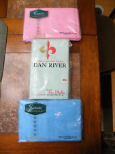 NEW NOS PILLOWCASE Dan River Fine Muslin, Green + Wamsutta Lustercale Pink, Blue