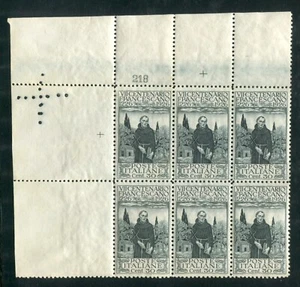 1926 Regno San Francesco 30 cent. dent. 11 blocco con croce di registro e n. tav - Picture 1 of 1