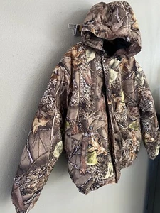 WFS Burly Camo Tan Hooded Hunting Coat - Large Excellent Used Condition - Picture 1 of 11