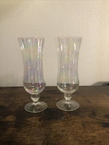 Two vintage iridescent glasses Water /Cocktail  - Picture 1 of 6