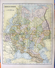 POLAND UKRAINE BELARUS MAP MOSCOW LATVIA LITHUANIA, OId 1876 Art Print Engraving
