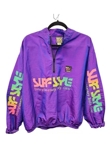 Surf Style Vintage 90's Iridescent Purple Windbreaker One Size Fits Most - Picture 1 of 9
