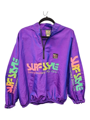 Surf Style Vintage 90's Iridescent Purple Windbreaker One Size Fits Most - Image 1 of 4