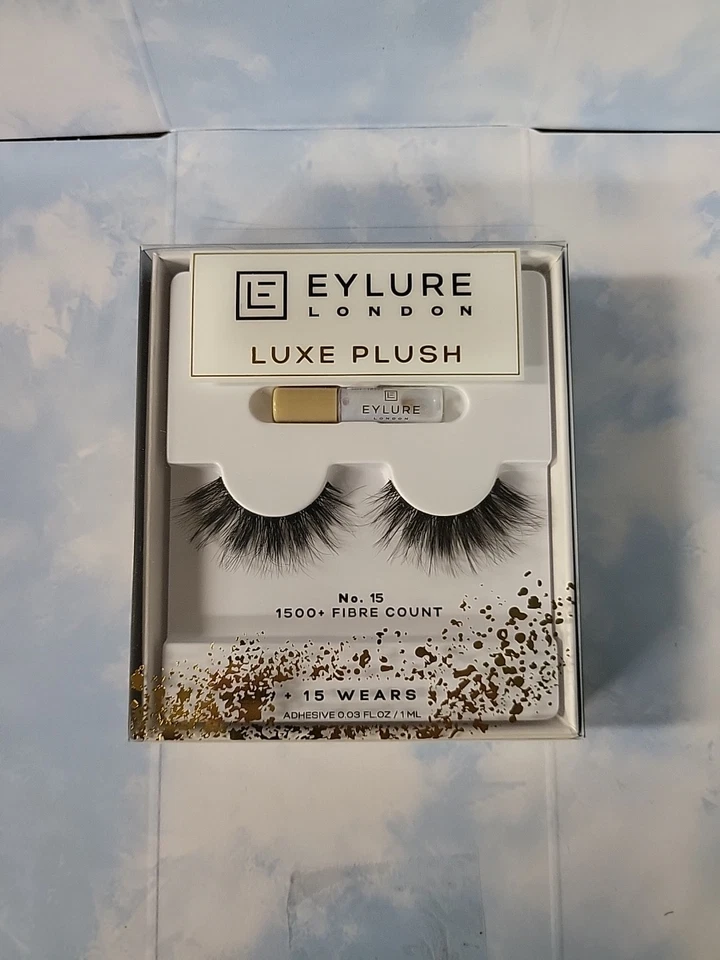 NEW Eylure London Luxe Plush Reusable Strip Eyelashes w/Adhesive 1500 Fibre Ct - Image 1 of 1