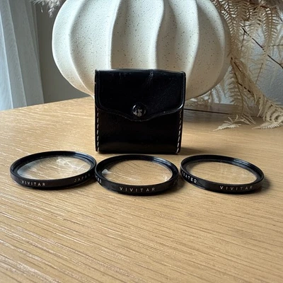 Vivitar 49mm Coated Close-Up Filter 3-Lens Set  +1 +2 +3 Diopters + Case EXC - Image 1 of 4
