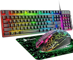 Gaming-Tastatur und Maus, RGB-Hintergrundbeleuchtung, ergonomisch, USB - Bild 1 von 12