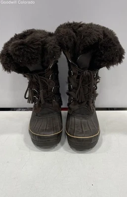 Khombu Nordic Brown Faux Fur Trim Snow Boots Women's Size 7 - Image 1 of 4