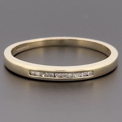 9ct Yellow Gold 0.05ct Diamond Eternity Band Ring Size N Hallmarked - Image 1 of 4