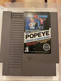 Popeye 1986 Nintendo NES Beautiful Cartridge With Custom Hard Case