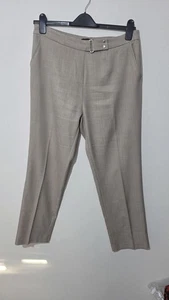 Marks & Spencer Collection Neutral Light Brown Trousers Size 14 Short  - Picture 1 of 9