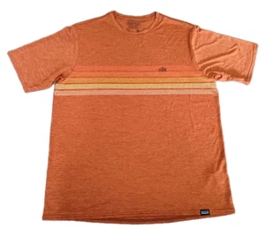 Patagonia Capilene Cool Daily UPF 50 Performance Shirt Mens Orange Striped Sz M - Picture 1 of 11
