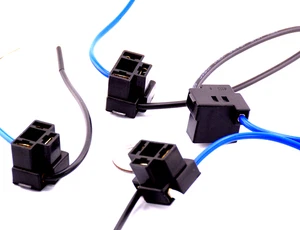 4 Pairs - H4 9003 Headlight Wiring Pigtail Connector Plugs – (8) Female Sockets - Picture 1 of 4