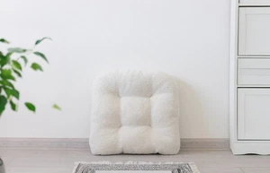 U-Shaped Seat Cushion — Snow Ivory Bouclé (no ties) - Picture 1 of 7