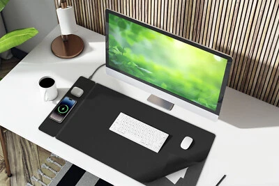 Wireless Extra Large Fast Charging For Gaming Office Non-Slip Mouse Pad Desk Mat - Image 1 of 4