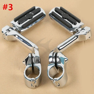 Хромированные 1,25 дюйма 32 мм длинные угловые регулируемые дорожные ножные колышки крепление для Harley - Изображение 1 из 4