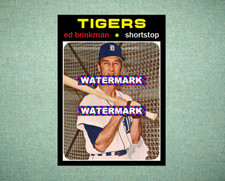 Ed Brinkman Detroit Tigers 1971 Style Custom Baseball Art Card