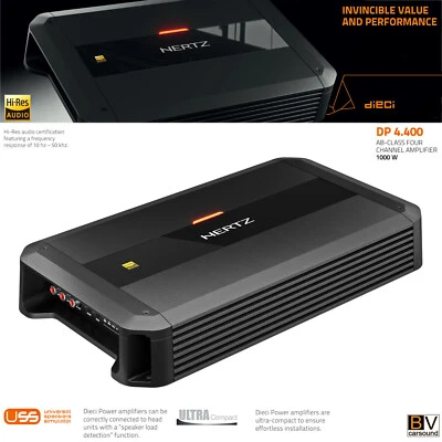 Hertz Dieci Power DP 4.400 SQ Verstärker 4 Kanal 90/125 Watt RMS 4/2 Ω AB-Class - Bild 1 von 4