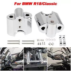Elevadoras de manillar cromadas para BMW R18/Classic 2020-2022 aluminio un par - Imagen 1 de 12