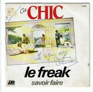 CHIC Disque Vinyle 45 tours 7" LE FREAK - SAVOIR FAIRE - ATLANTIC 11209 TBE = EX - Picture 1 of 3