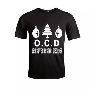 Personalisiertes T-Shirt Zwangsstörung Weihnachten festlicher Slogan T-Shirt Top - Bild 1 von 2
