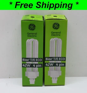 Lot of 2 GE 97636 F42TBX/841/A/ECO 42W T4 Triple Tube CFL 4-pin GX24q-4 4100 - Picture 1 of 2