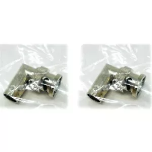 2 pcs Amphenol UG-306A/U BNC Plug to BNC Jack Adapter 50 Ohm Right Angle - Picture 1 of 10