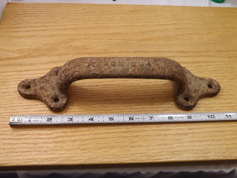 Old Vtg. Antique Rusty and Weathered Door Pull Handle Rustic Primitive Hardware Cover