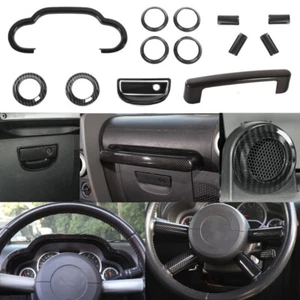 14pcs Interior Trim Cover Decoration for Jeep Wrangler JK 2007-2010 Carbon Fiber - Picture 1 of 10