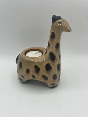 (64C) Portavelas Jirafa Cerámica Pier 1 Candelabro Votivo Tealight 6.5" Alto Foto 1 de 4
