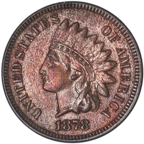 1878 (P) Indian Head Cent Uncirculated Penny US Coin See Pics R857 Cover