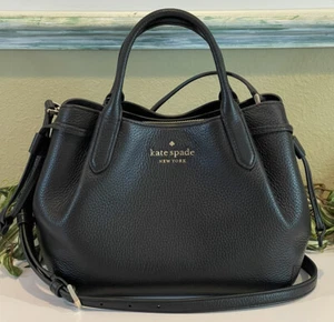 KATE SPADE DUMPLING SMALL SATCHEL SCHULTER CROSSBODY BAG BEUTELTASCHE SCHWARZ LEDER GOLD - Bild 1 von 10