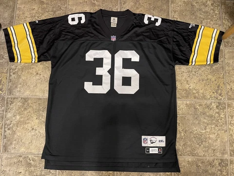 Pittsburgh Steelers Reebok Vintage Throwback Stitch Jersey #36 Jerome Bettis 2XL Cover