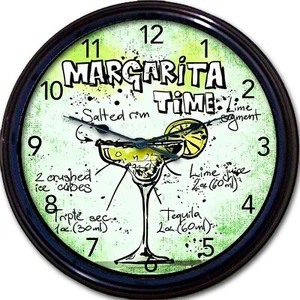 Margarita Time Wall Clock Margaritaville Cocktail Tequila Lime Liquor New 10" - Picture 1 of 1
