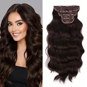 Clip in hair extensions, 4 pcs natural, Thick (250gms) soft hair, 22 inch clip o - Picture 1 of 7