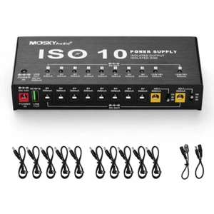 Mosky ISO 10 Outputs Guitar Effect Pedal Board Power Supply 9V 12V 18V Cables AU - Picture 1 of 7