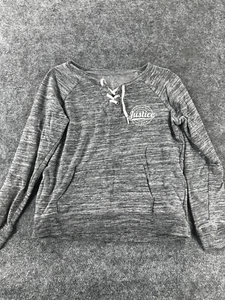 Justice Active Girls Gray Heathered Sweatshirt Size 8/10 - Picture 1 of 10