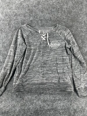 Sudadera Justice Active Girls Gris Jaspeado Talla 8/10 Foto 1 de 4