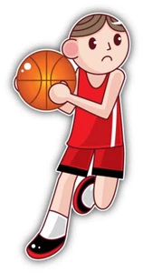 Basketball Player Cartoon Sport Car Bumper Sticker Decal - Picture 1 of 1