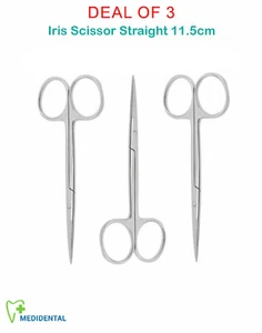 Set de 3 Quirúrgicas Instrumentos Tijeras para cirugía IRIS dritta 11.5cm Dental - Bild 1 von 3