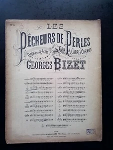 PARTITION ANCIENNE - BIZET - Duo des pecheurs de perles pour chant et piano - Imagen 1 de 1