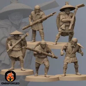 Samurai Miniature Japanese Peasant Unit Dungeons and Dragons Mini DnD 5e 28mm - Picture 1 of 6
