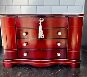 Mele & Co. Rita Wooden Jewelry Box in Mahogany Finish NICE - Picture 1 of 20
