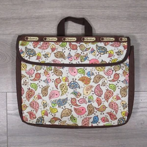 LeSportsac Tokidoki Computer Tablet Bag Multicolor Birds Padded Handle Purse - Foto 1 di 13