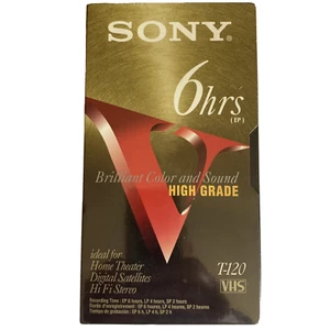 Cinta de casete VHS en blanco de alto grado Sony T-120VHGL 6 horas totalmente nueva sellada - Imagen 1 de 4