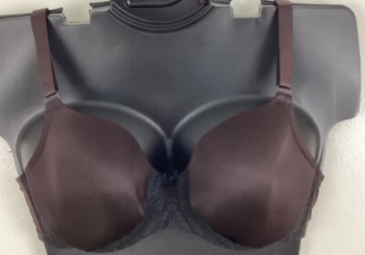 40C BROWN LACE Satin Full Coverage Plus Bra Cacique Lane Bryant Nylon New NWOT - Image 1 of 4