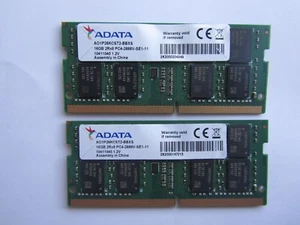 32GB Memory Adata (2x16GB DDR4 2Rx8 PC4-21300 2666V 260 -Pin) For Laptop - Picture 1 of 1