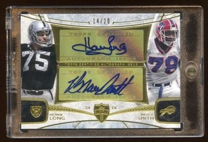 2013 TOPPS HOWIE LONG / BRUCE SMITH DUAL AUTOGRAPH #ED 14/20 MINT HOF BEAUTIFUL