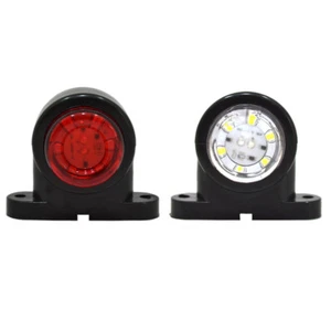 2 x Red/White Side Marker LED Lights Outline Lamp Truck Trailer Van 12V VOLT A27 - Picture 1 of 4